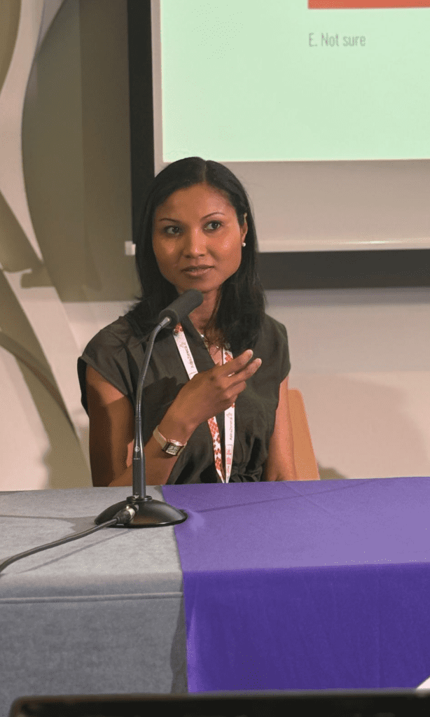 woman on a panel