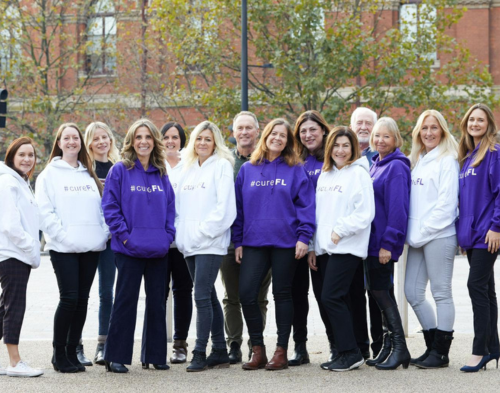 Group of people living with follicular lymphoma stand together